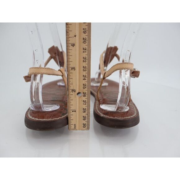 Sam Edelman Women Gigi Sandal Size 9.5 Thong Slingback Silver Snakeskin Leather - Picture 7 of 12